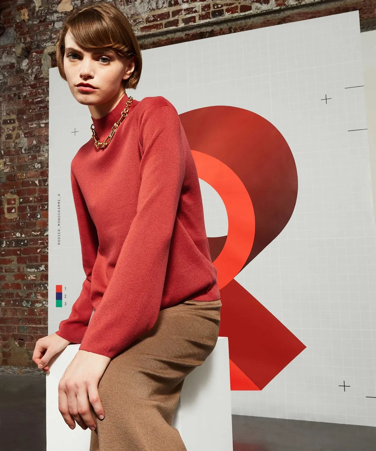 Rodier Maglione Collo Rialzato arancione ruggine S-XL