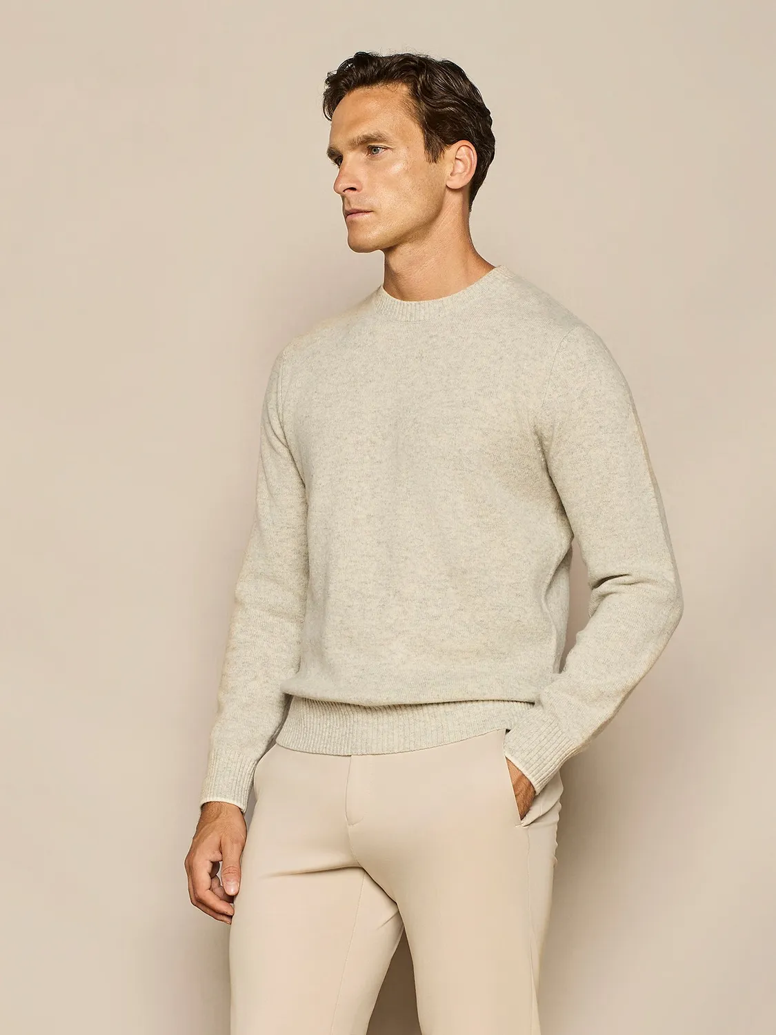 Paul Taylor maglia girocollo lana grigio melange