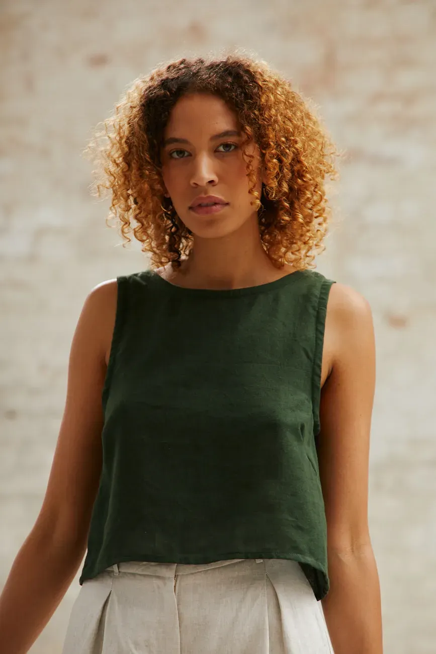 Jyoti Kiran top cotone oliva