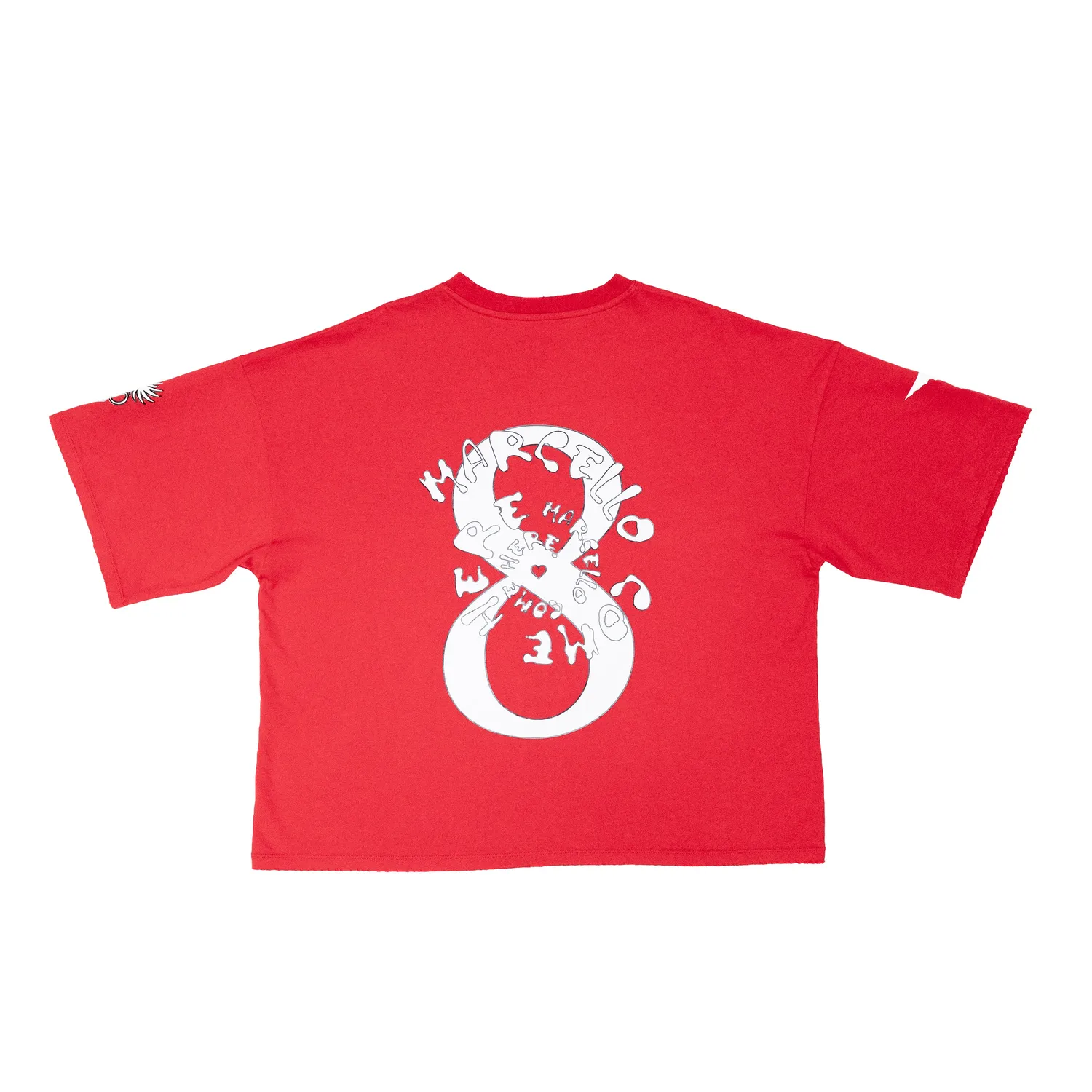 Marcello Pipitone XXX t-shirt oversize rossa cuore 3D