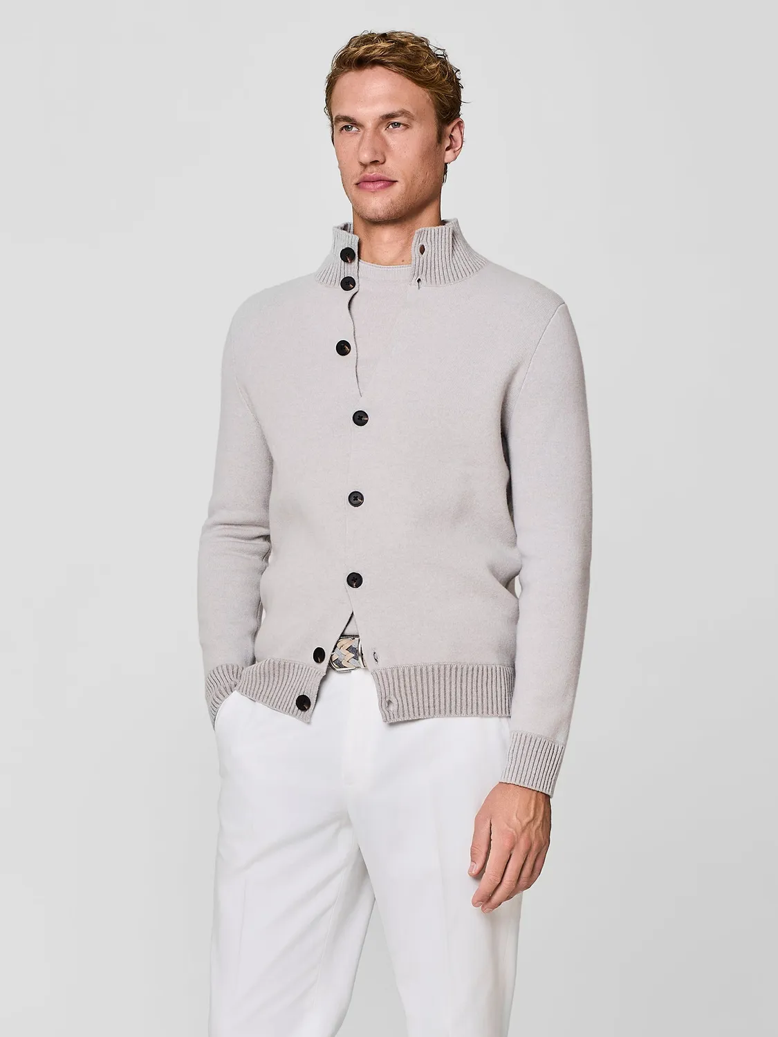 Paul Taylor bomber maglia cashmere lana burro