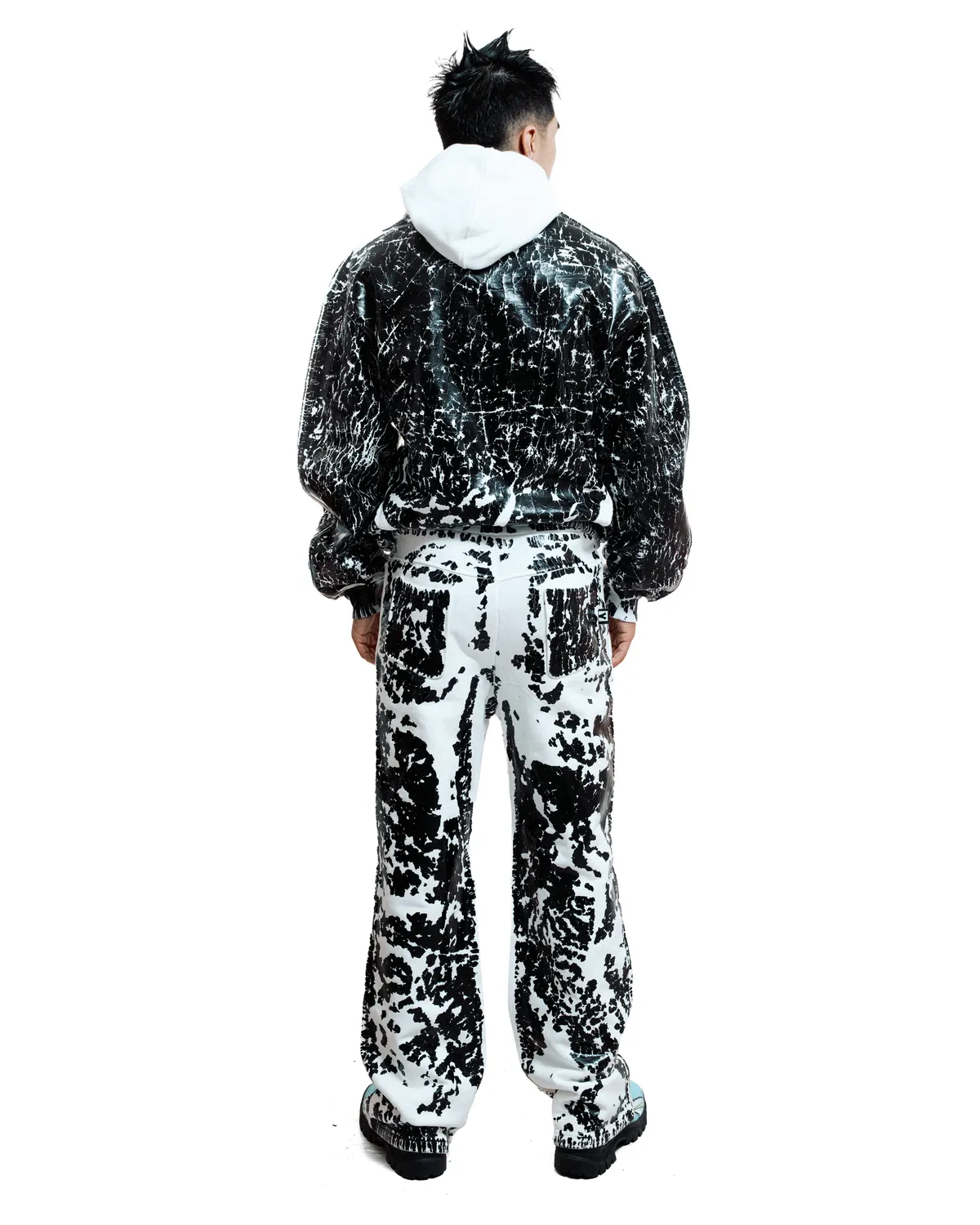 Marcello Pipitone Crack Hoodie felpa laminata cotone