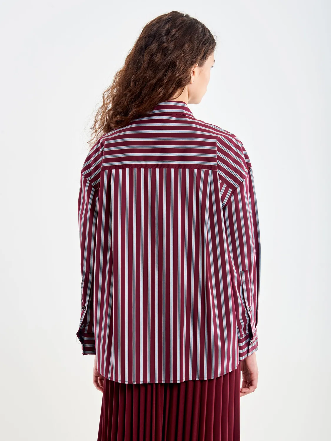 Vicolo Camicia a Righe bordeaux camicia cotone S