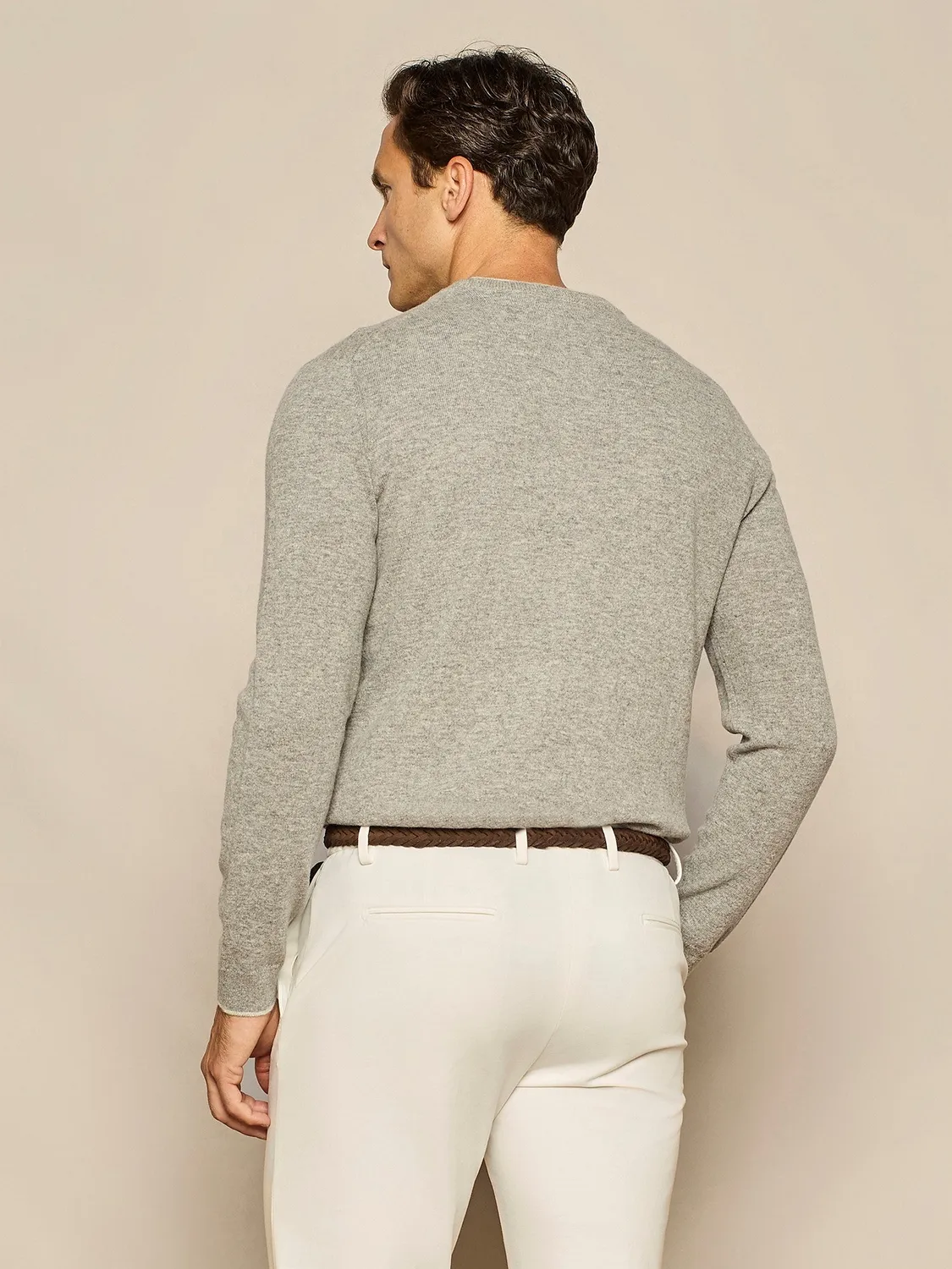 Paul Taylor maglia girocollo misto cashmere grigio melange