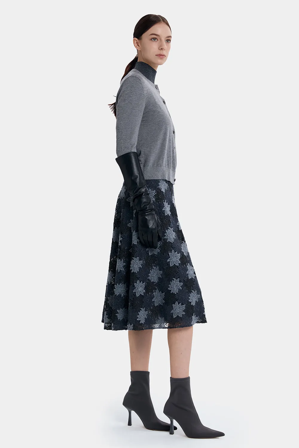 Ports FW24 gonna a-line floreale grey mix 6