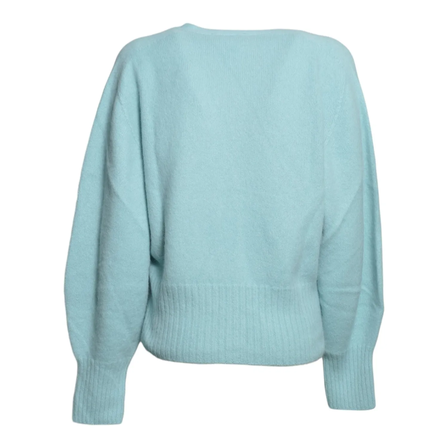 SoloTre M3AC0026 cardigan scollo V azzurro tiffany