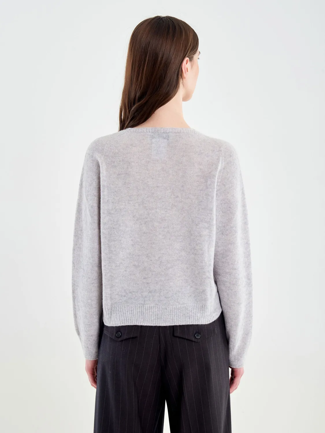 Vicolo Cardigan Scollo a V Maglia Grigio Cashmere