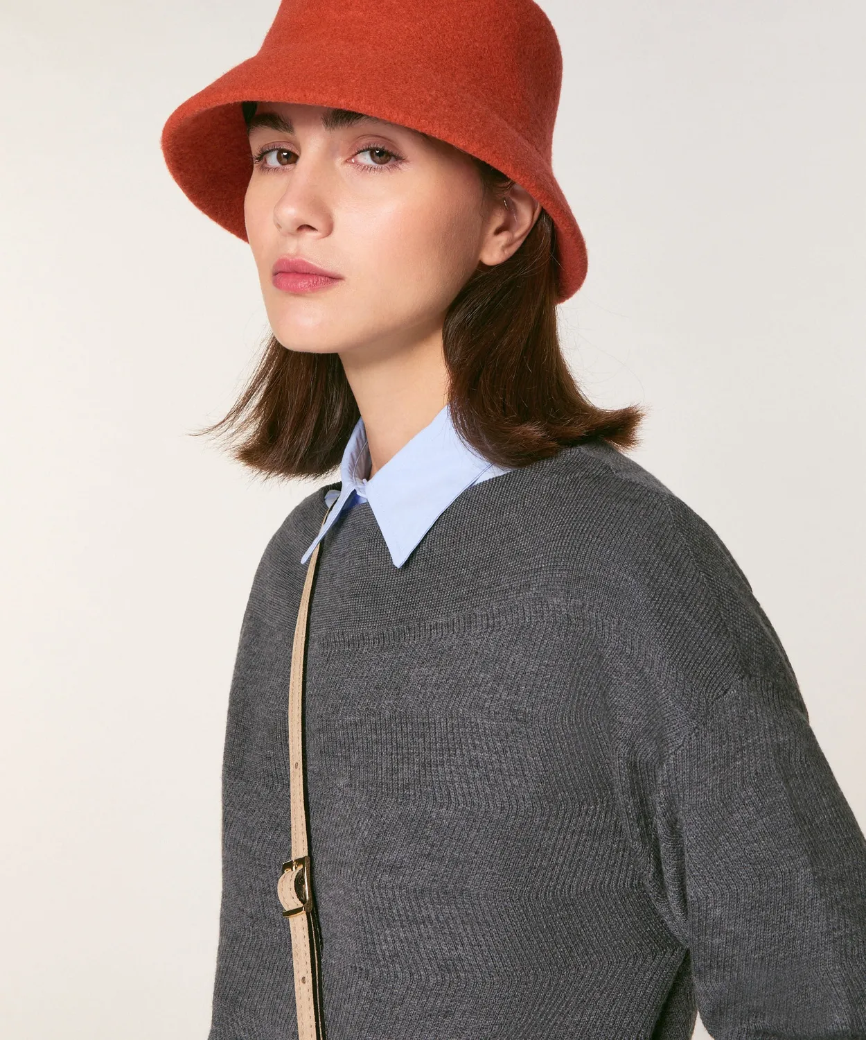 Rodier maglione scollo barchetta merino grigio scuro