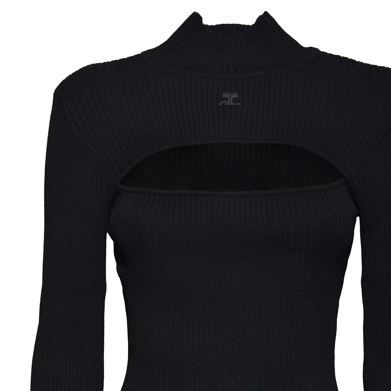 Courregès 326MPU289FI0001 maglione nero costine