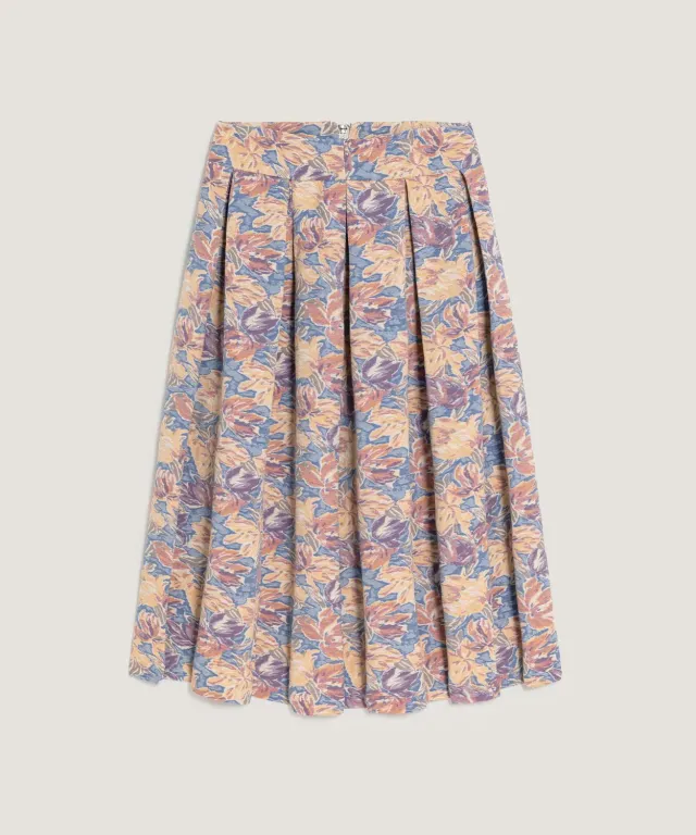 Rodier Gonna Jacquard Svasata Multicolore Metà Polpaccio