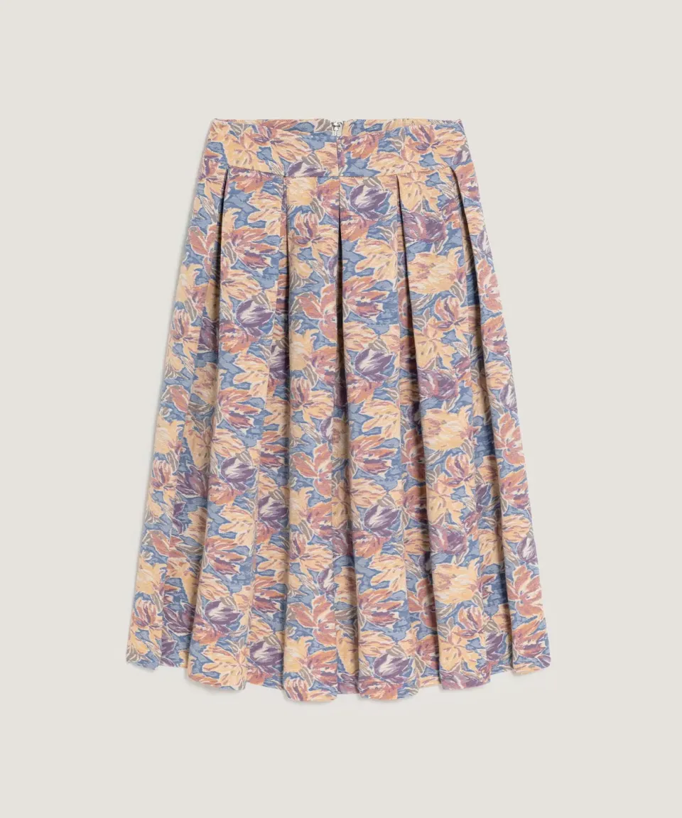 Rodier Gonna Jacquard Svasata Multicolore Metà Polpaccio
