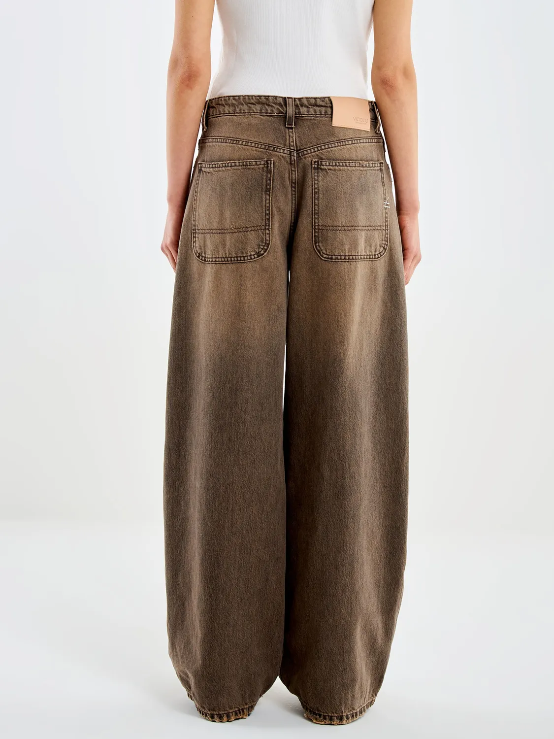 Vicolo Cheryl Wide Leg jeans moro effetto dirty