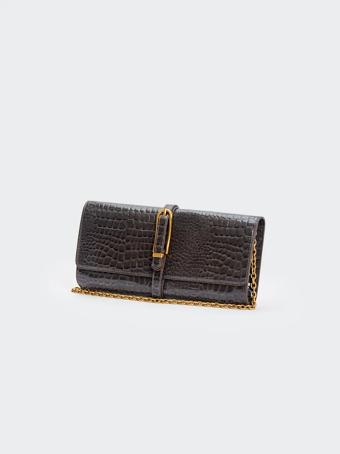 VICOLO Shibuya Belted Maxi borsa grigia tracolla unica