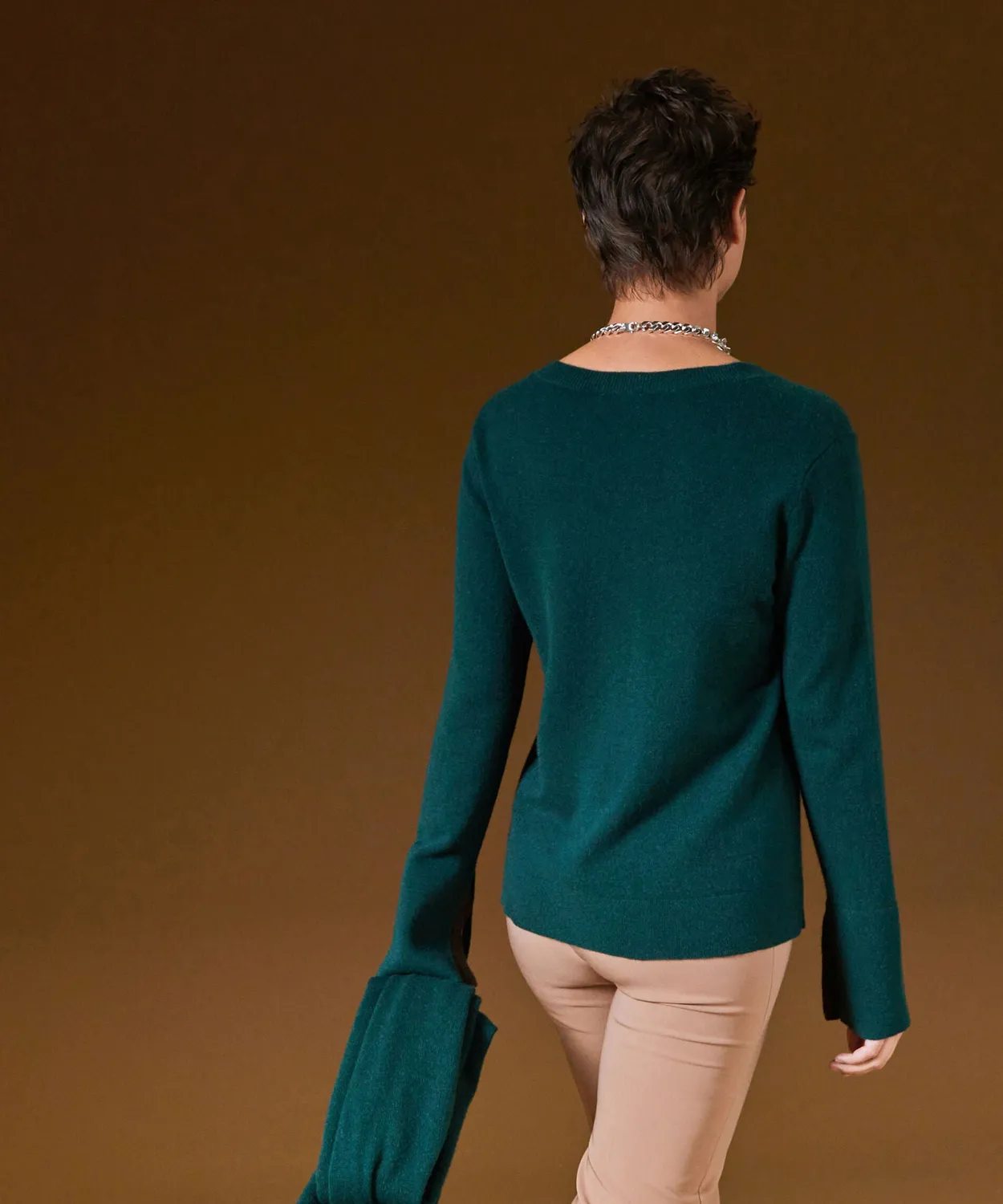 Rodier maglione girocollo cashmere verde anatra