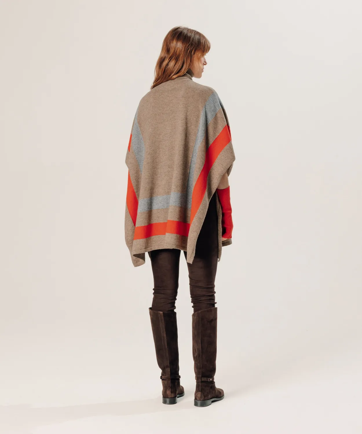 Rodier Poncho in cashmere beige taglia unica
