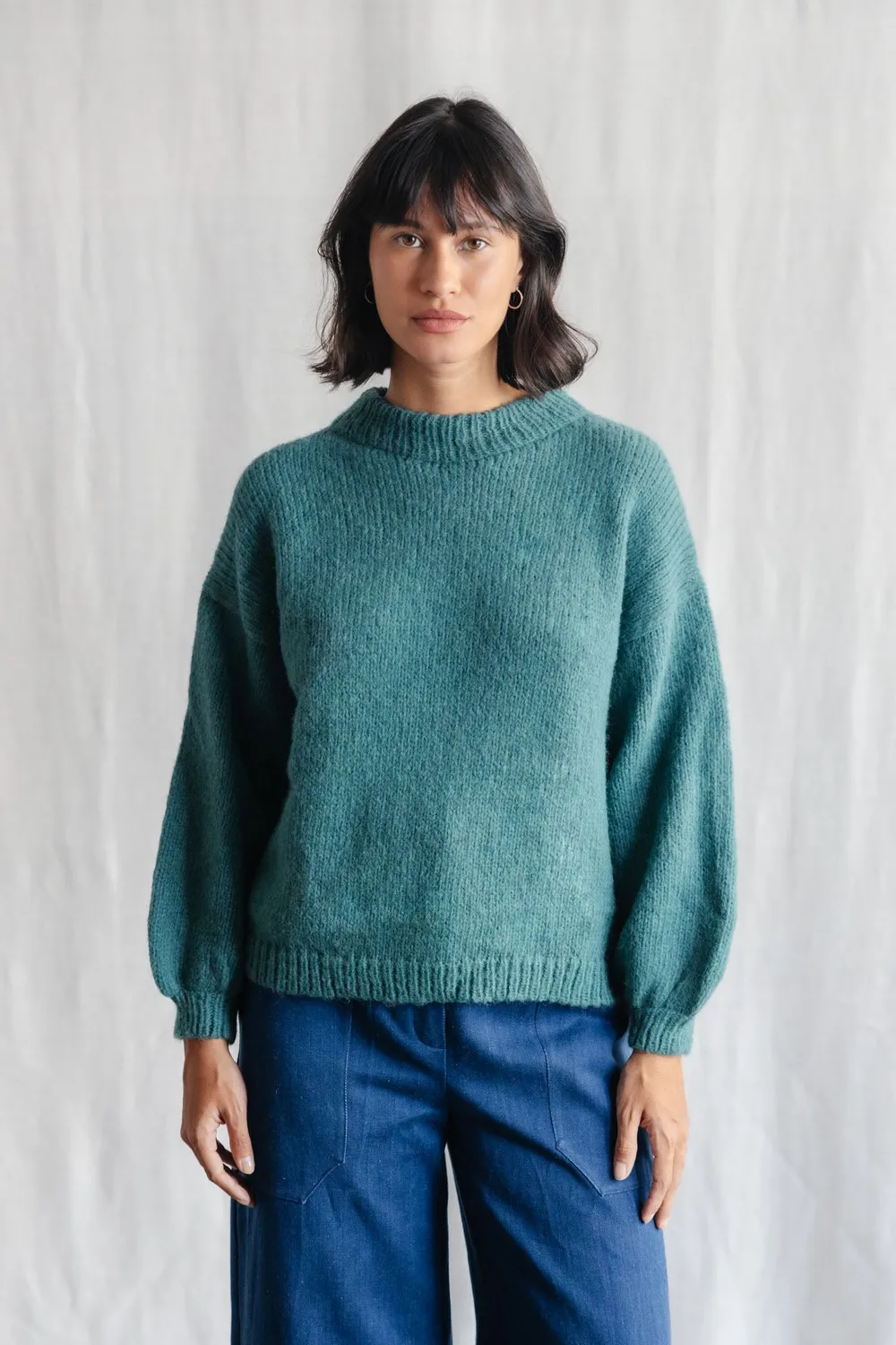 Jyoti Lupuna maglione baby alpaca oceano oversize