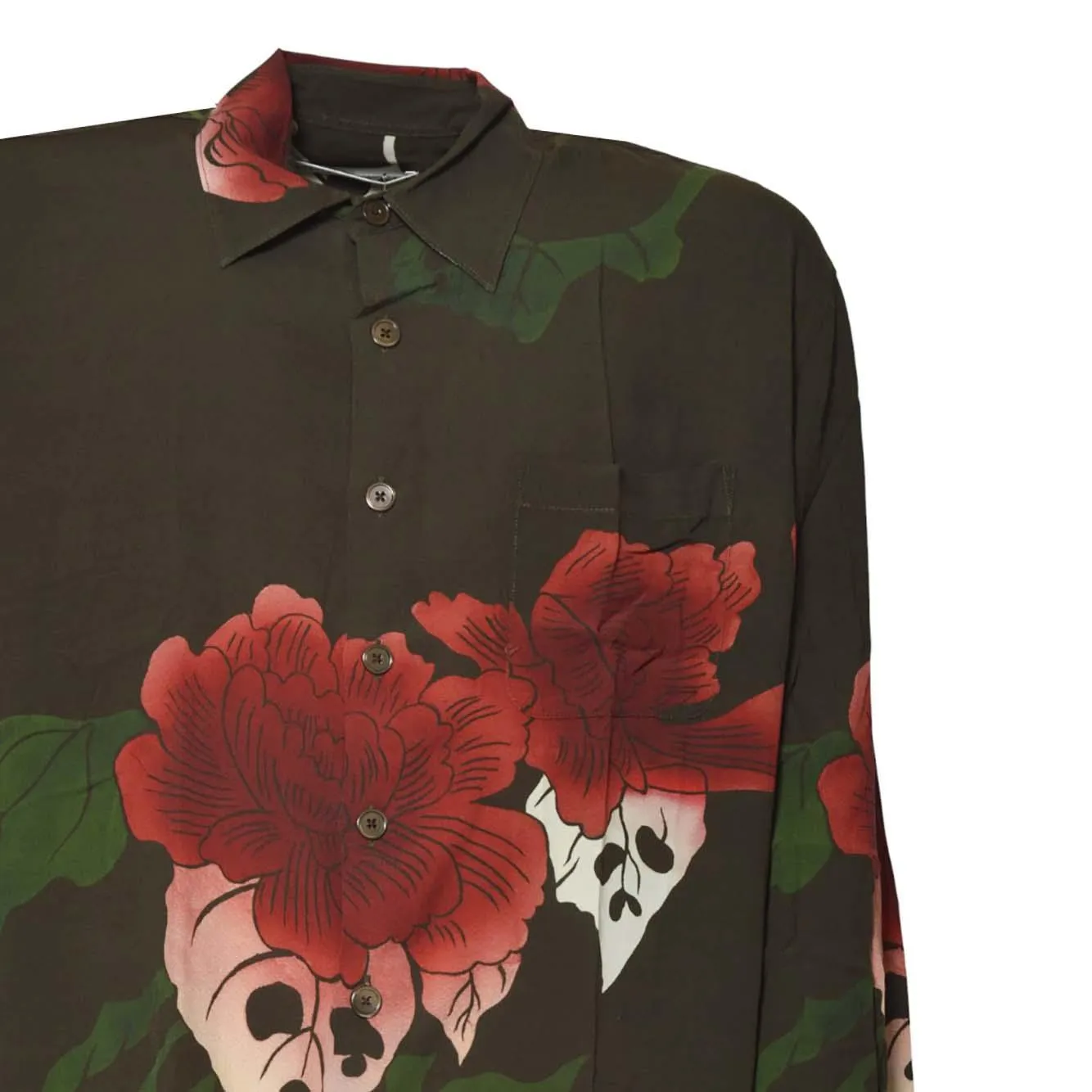 Our Legacy Above Shirt M4252AH camicia verde stampa
