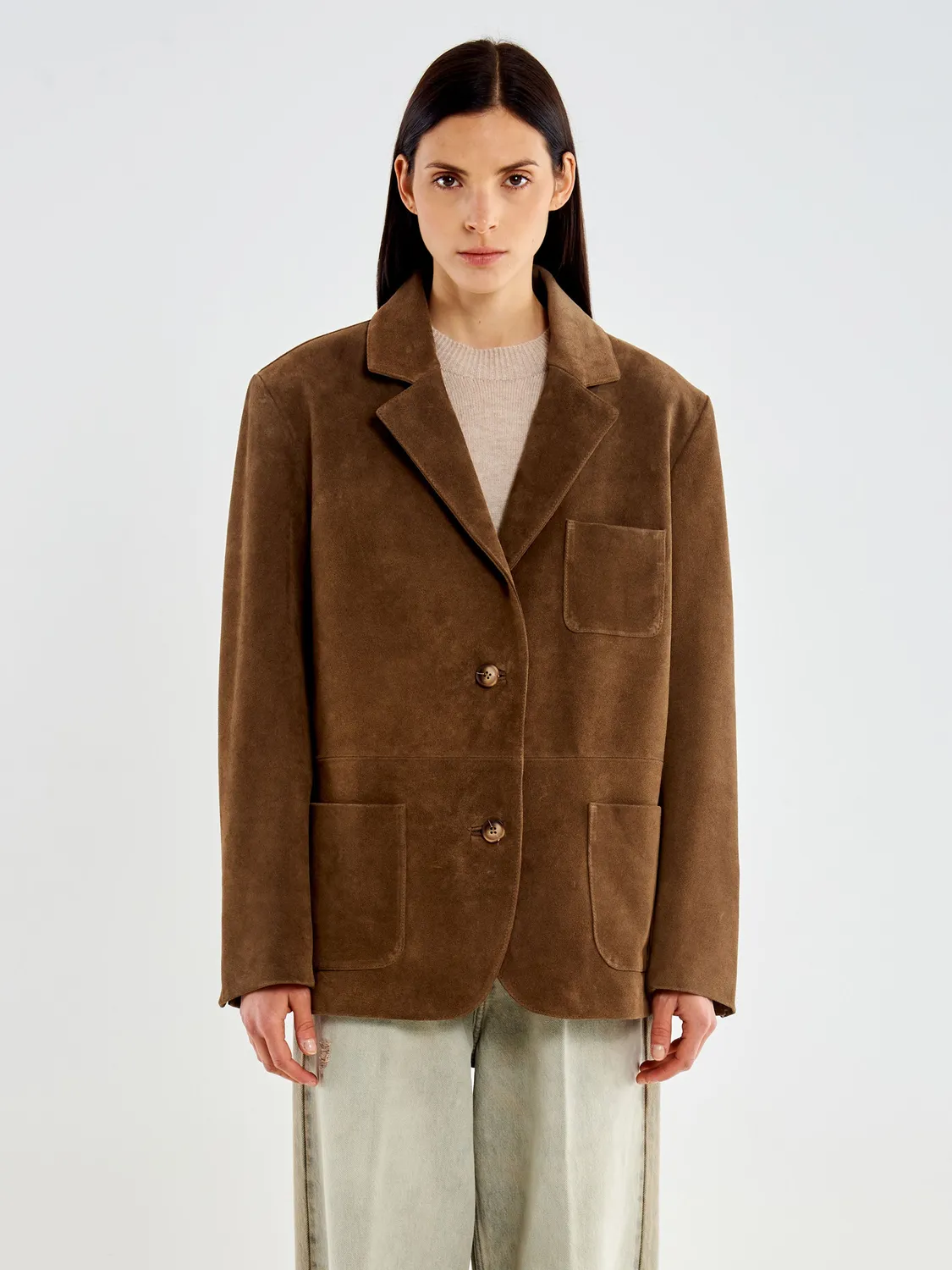 Vicolo Blazer Over Crosta Giacca Taupe