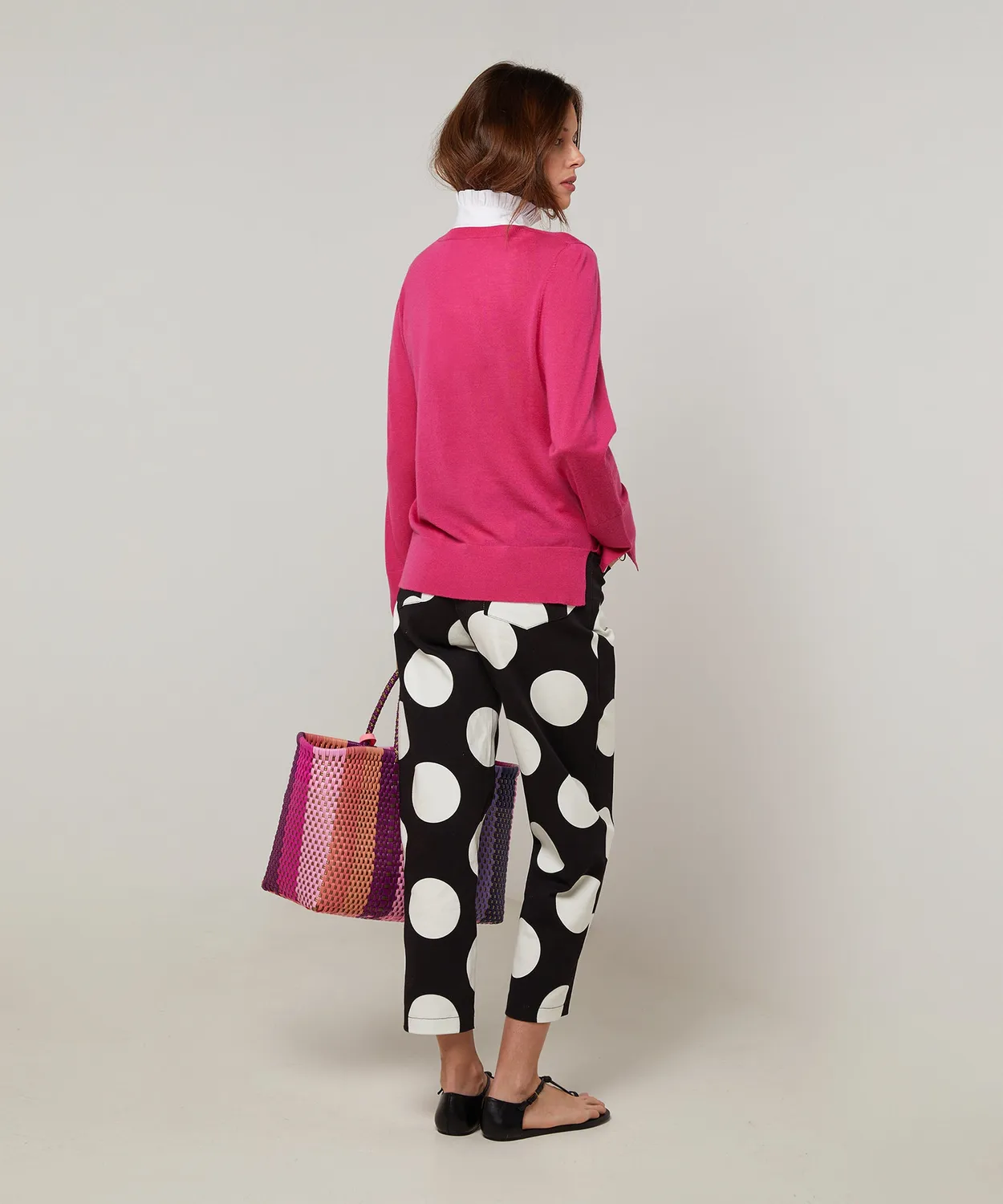 Rodier Girocollo maglione lana merino rosa tonic
