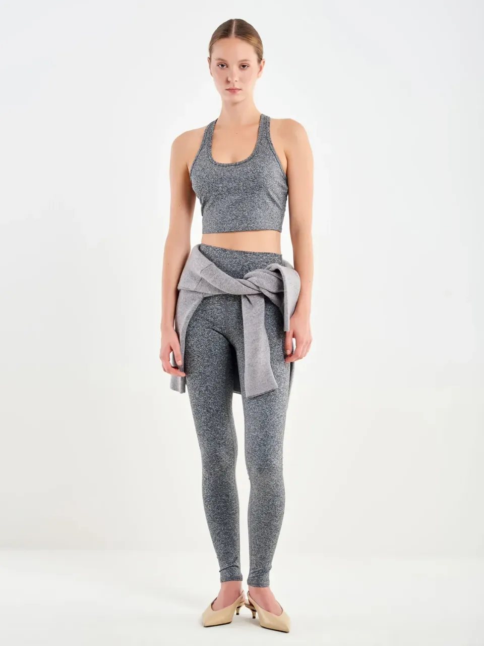 Vicolo Leggings Basic in Jersey grigio elasticizzato