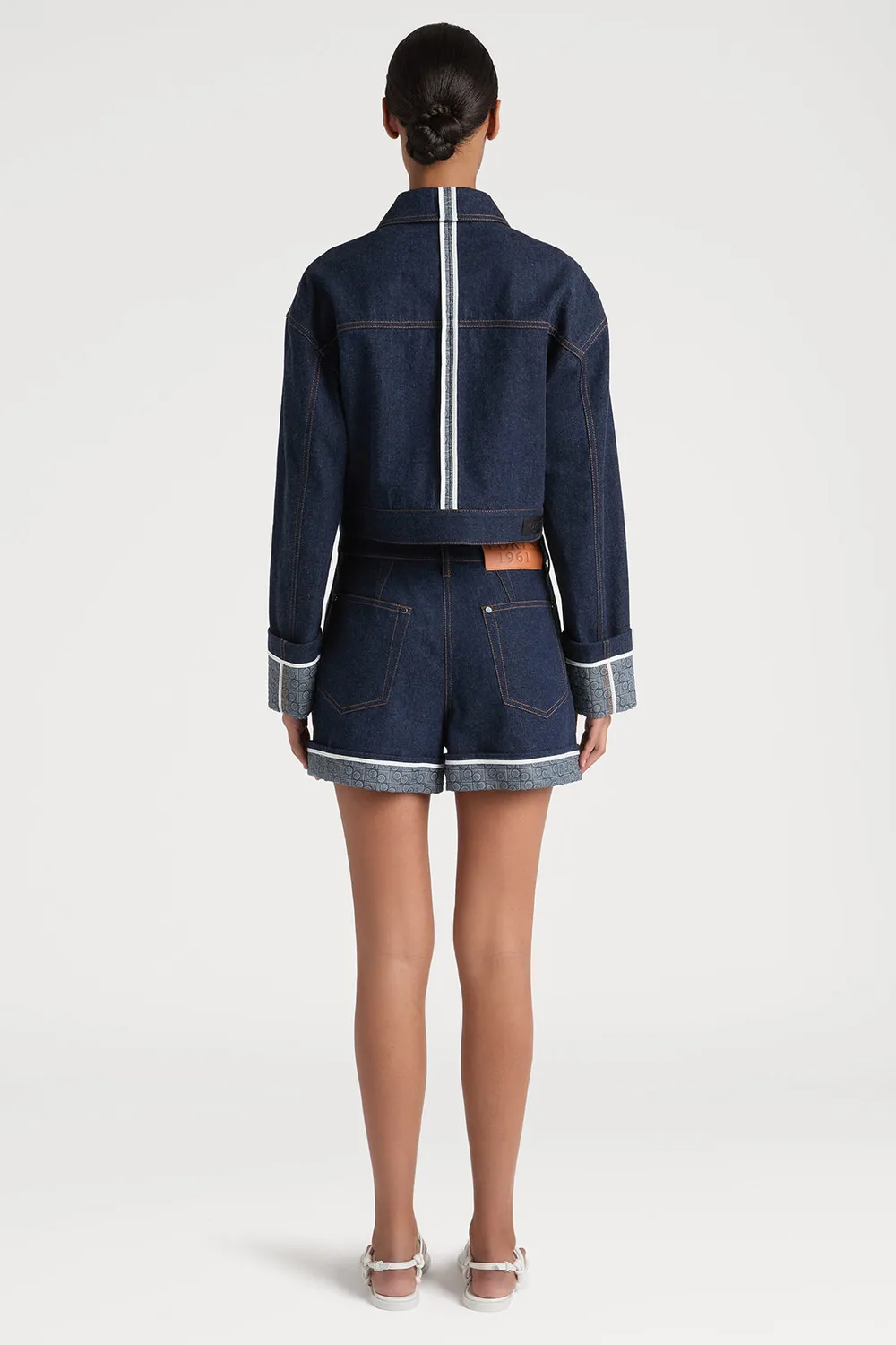 Ports 1961 P Logo shorts denim blu jeans
