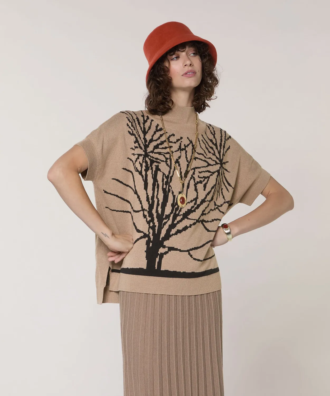 Rodier Maglione Jacquard Collo Alto Moka S-XL