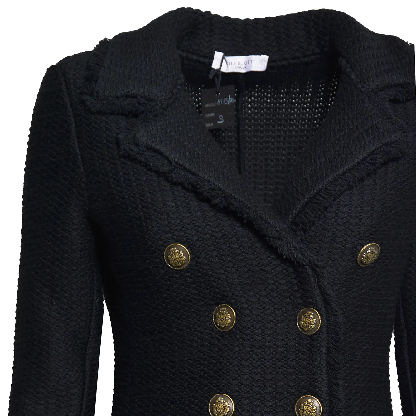 Charlott 811300 giacca doppiopetto nero lana