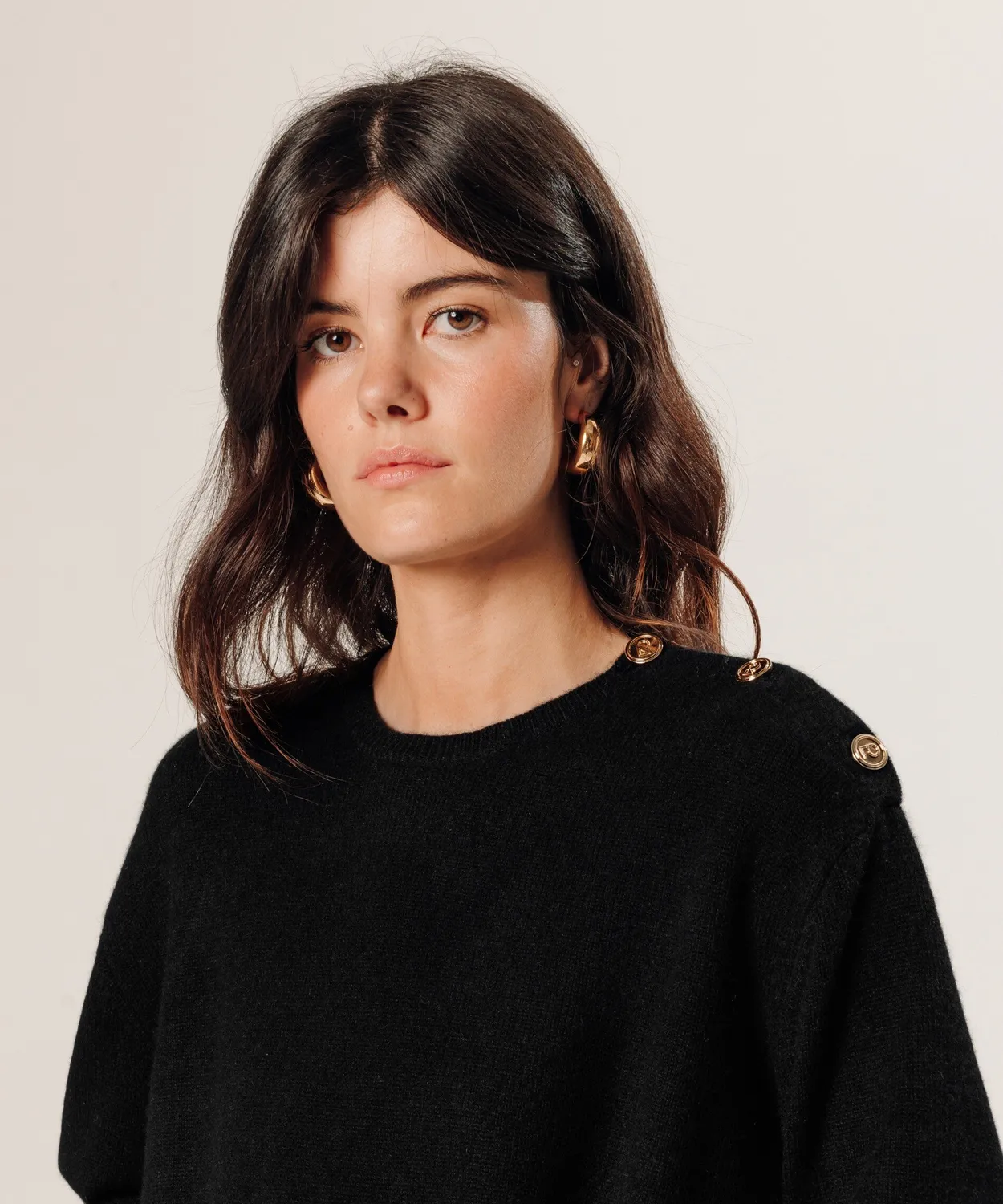 Rodier maglione oversize cashmere nero donna