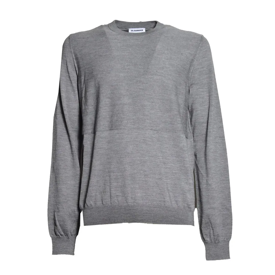 Jil Sander J22GP0111J14610 maglione lana grigio