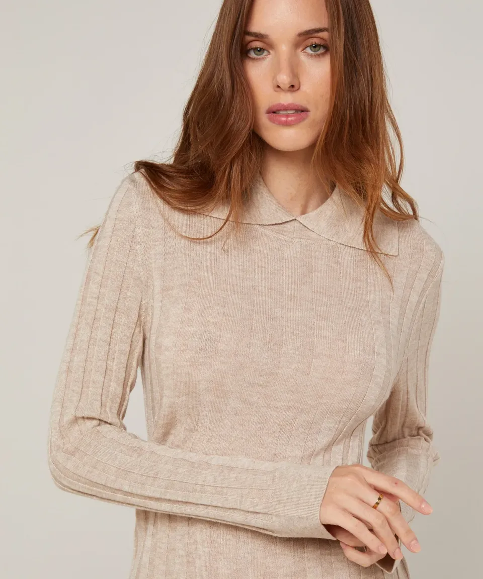 Rodier Dolcevita a Calzino maglione beige