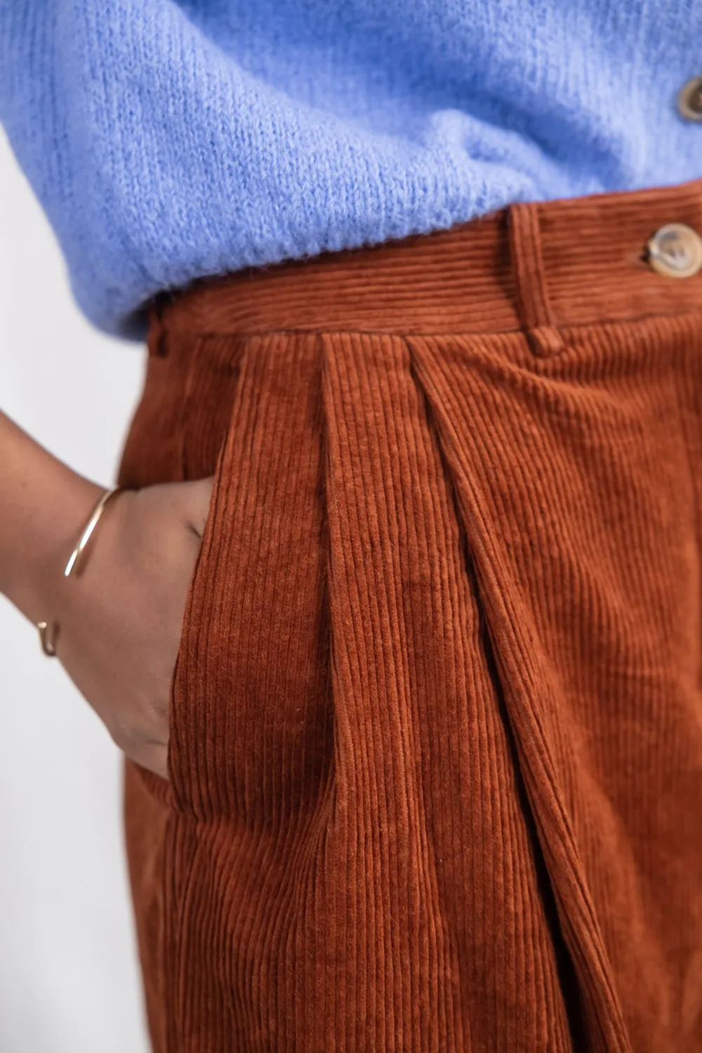Jyoti Fair Works Awasi culottes velluto marrone