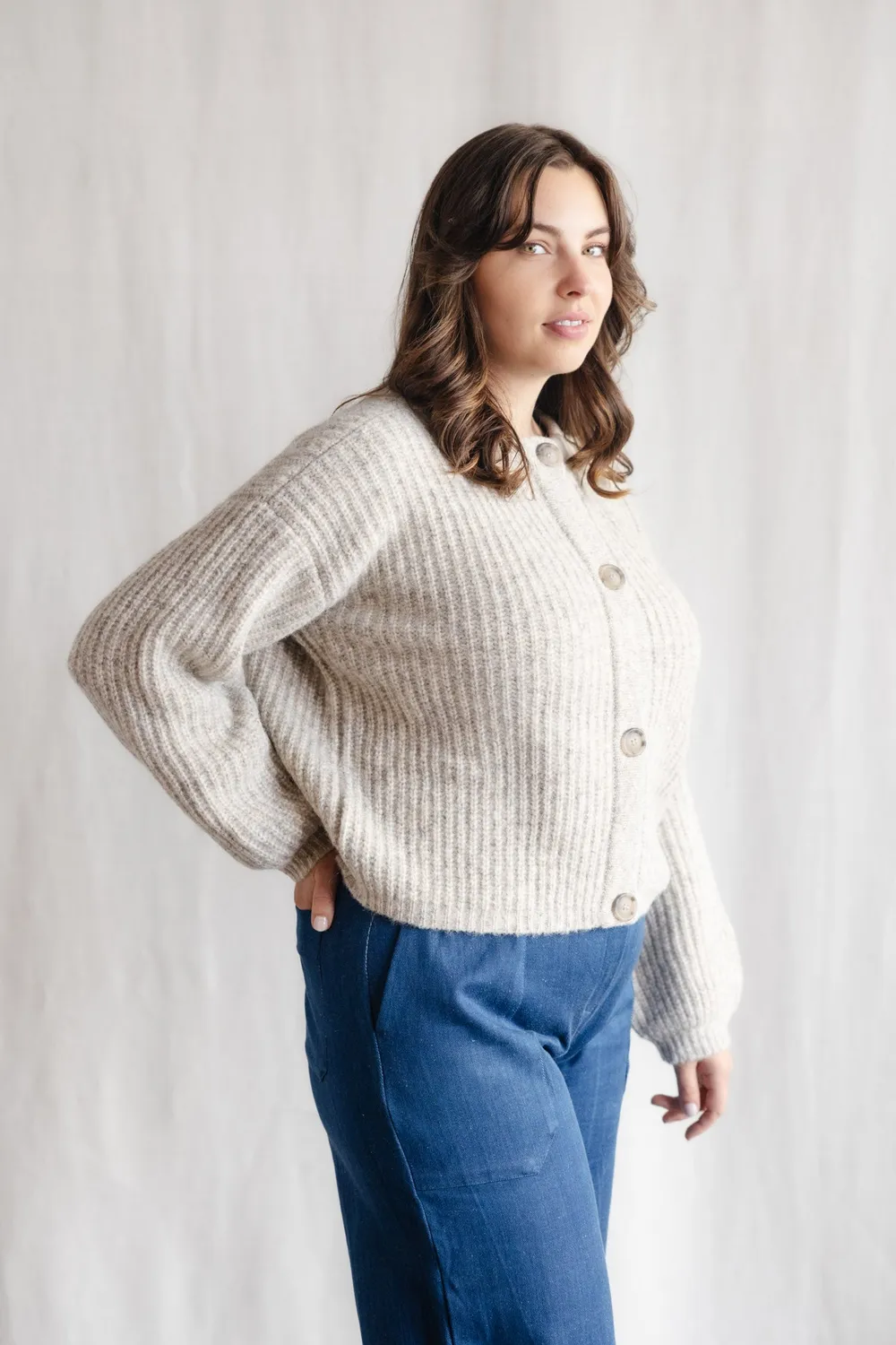 Jyoti Betana cardigan grigio chiaro baby alpaca