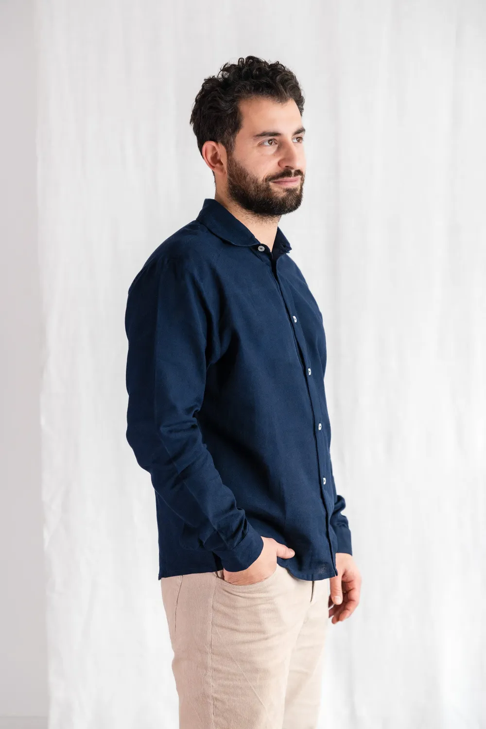 Jyoti Himat camicia cotone blu notte