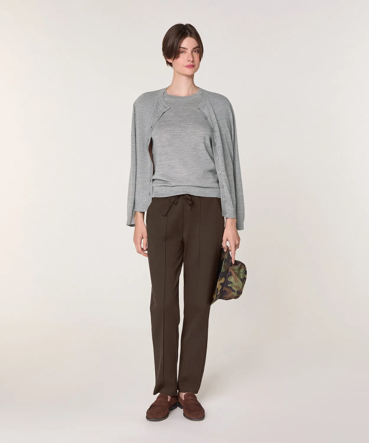 Rodier Twin Set Lana Merino Grigio Erica Donna