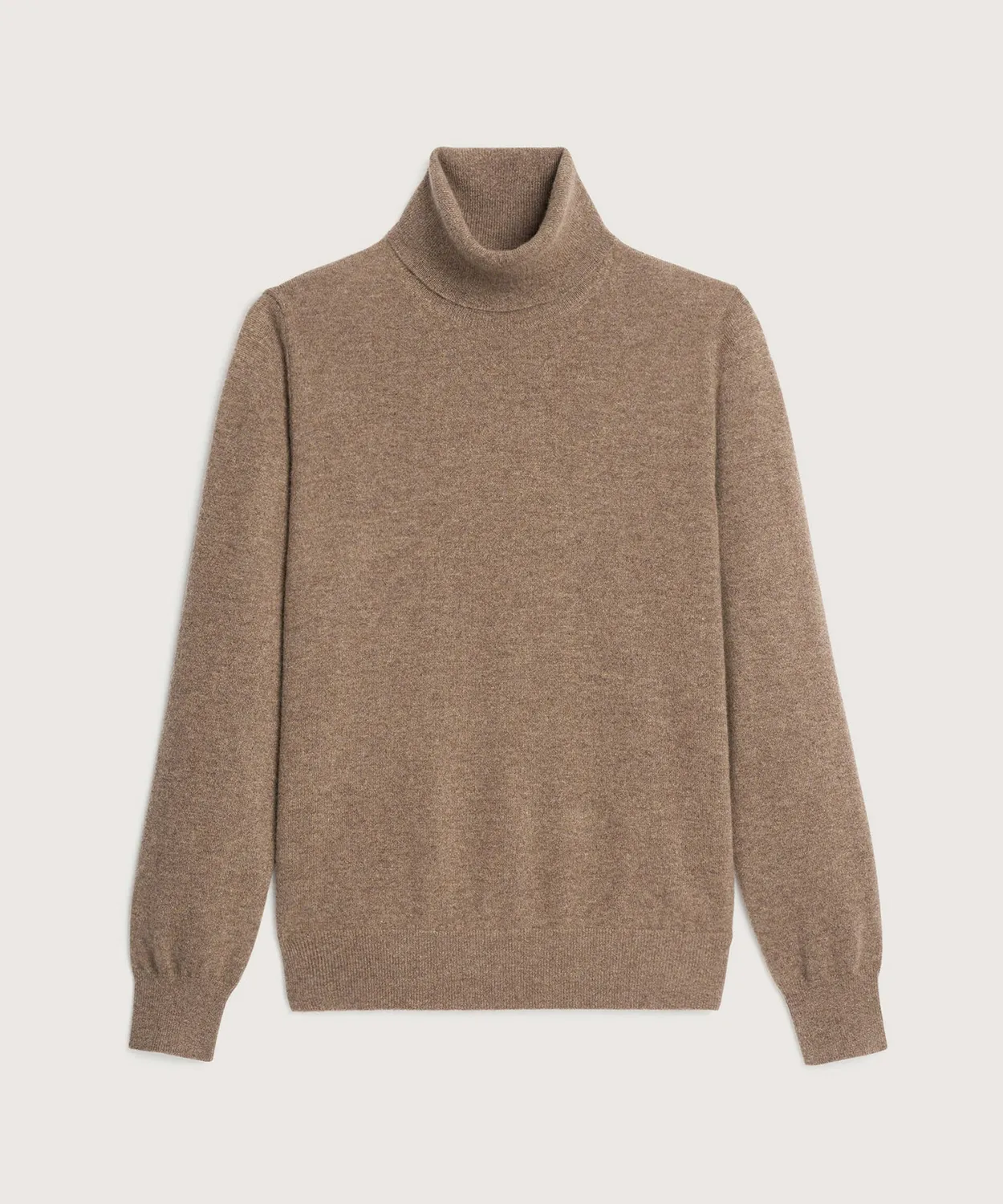 Rodier Pullover Dolcevita Cashmere Marl Taupe Uomo