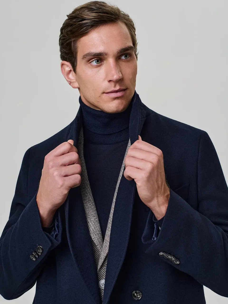 Paul Taylor Doppiopetto Misto Lana Cappotto Blu