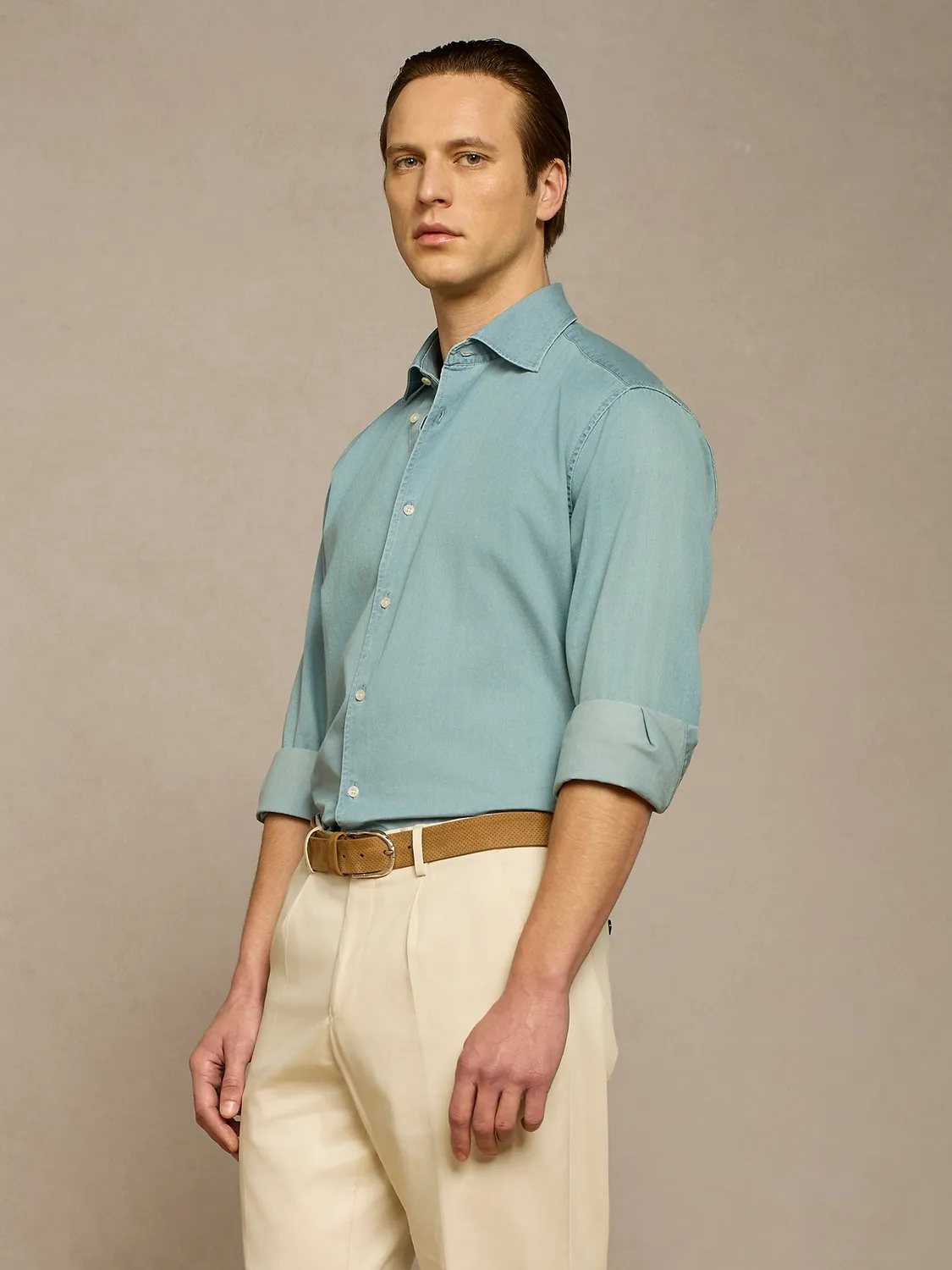 Paul Taylor camicia denim lavaggio stone uomo