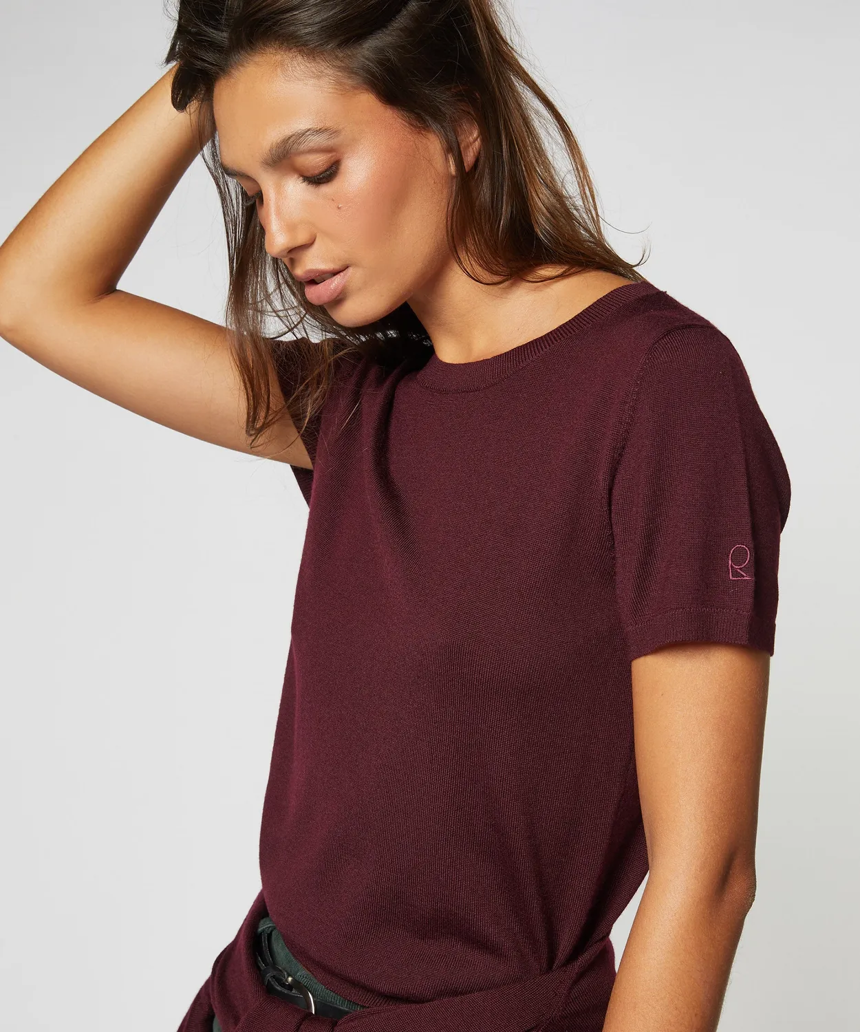Rodier Twin-Set Donna Lana Merino Prugna Cardigan+Top