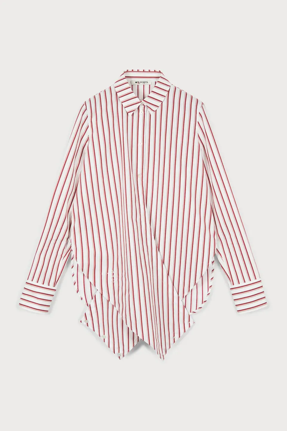 PORTS Amalfi Coast camicia righe bianco rosa cotone