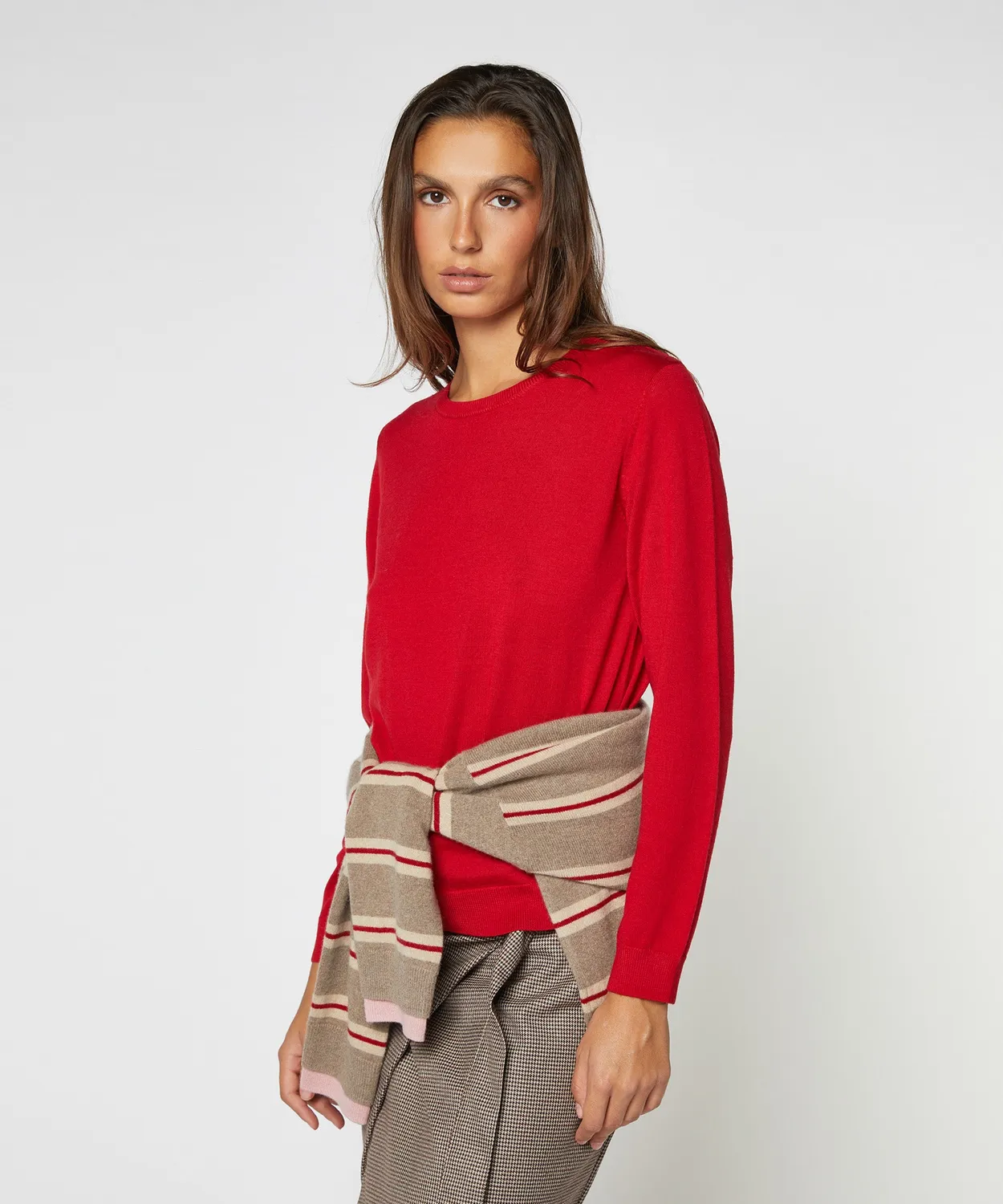 Rodier maglione girocollo lana merino rosso