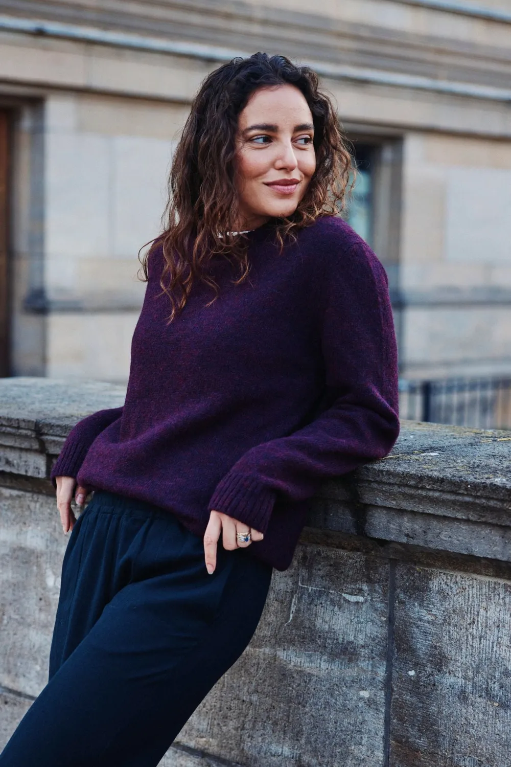 Jyoti Saposoa maglione alpaca donna blackberry