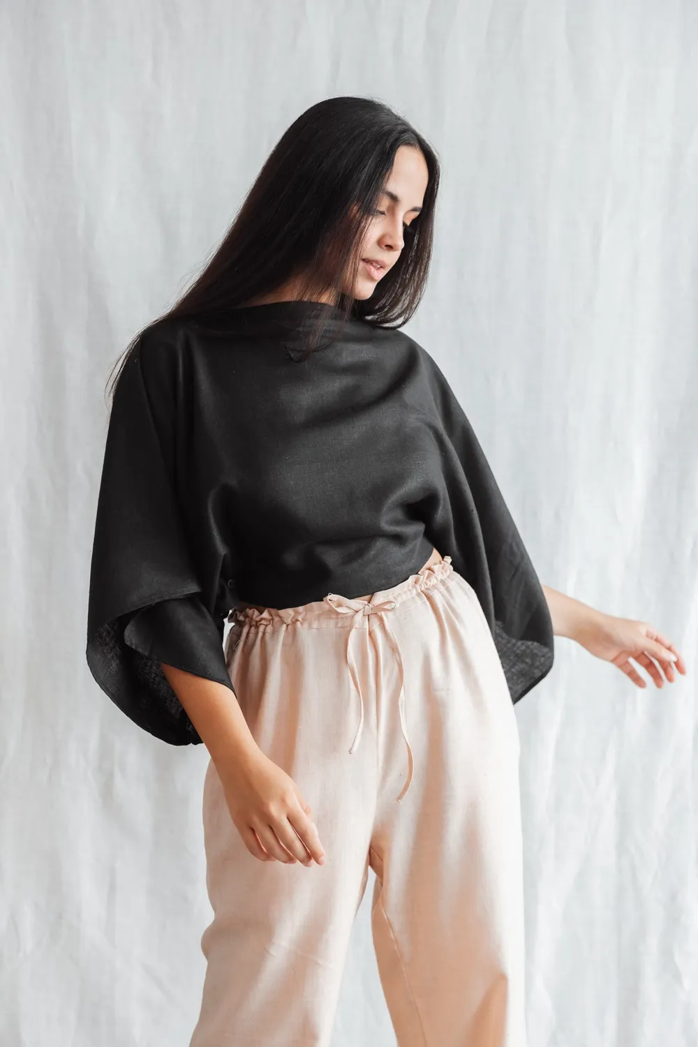 Jyoti Fair Works Risay camicetta cotone bio nera