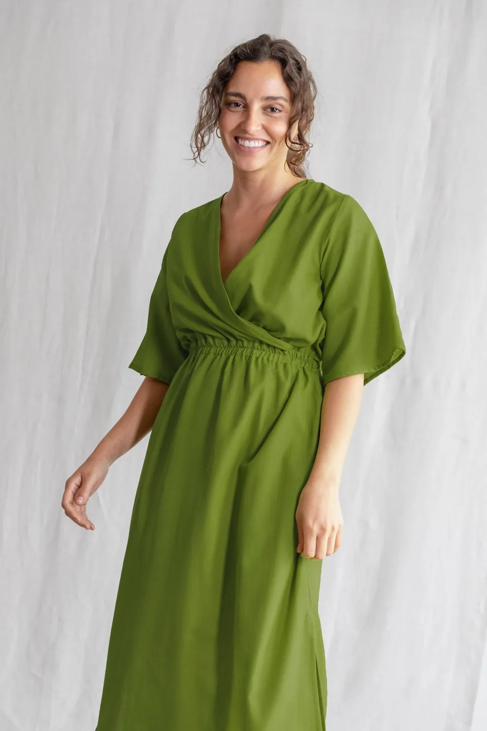 Jyoti Fair Works Vaasi vestito verde cotone biologico