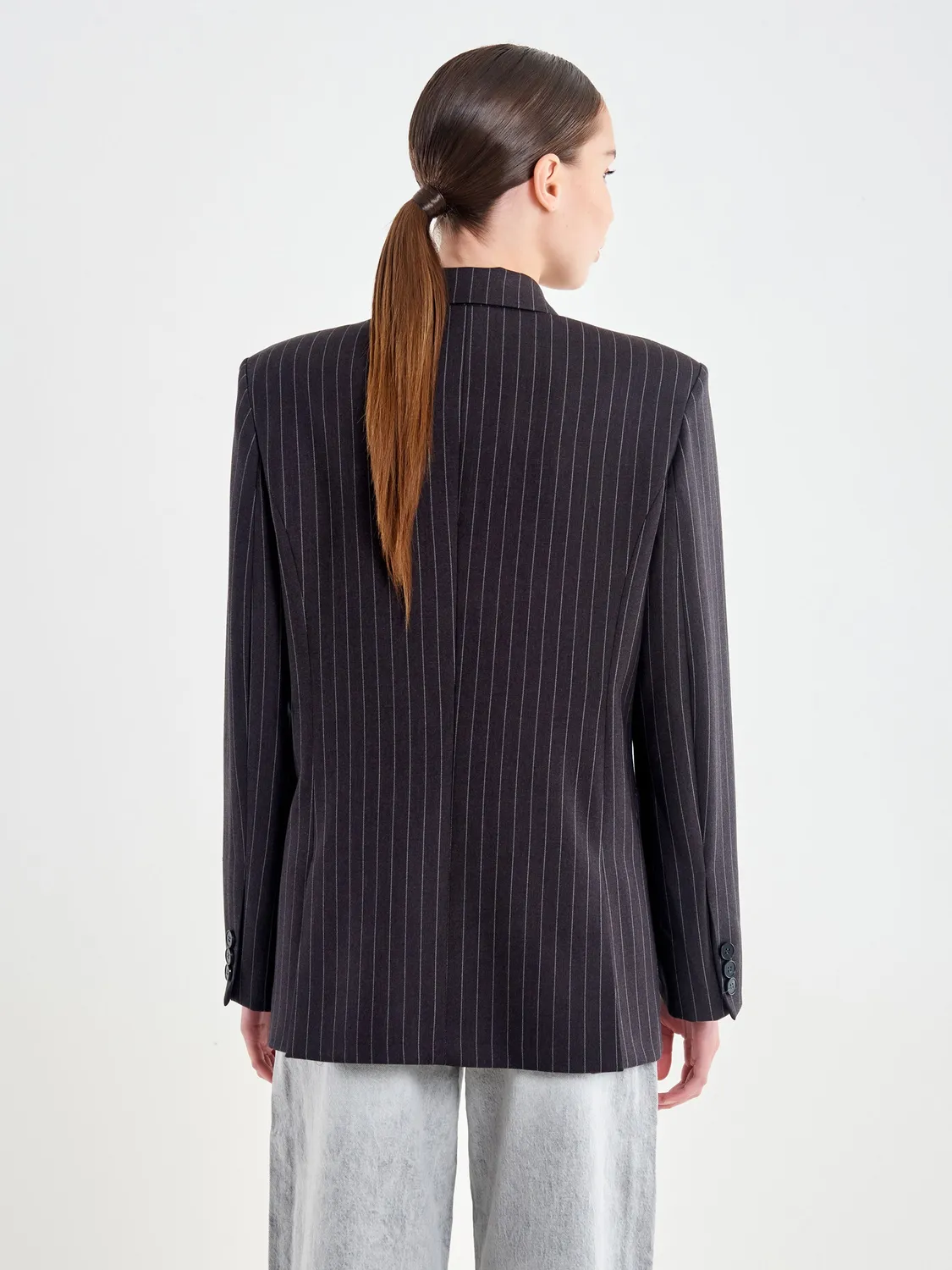 Vicolo Blazer Doppiopetto Gessato asfalto taglia S