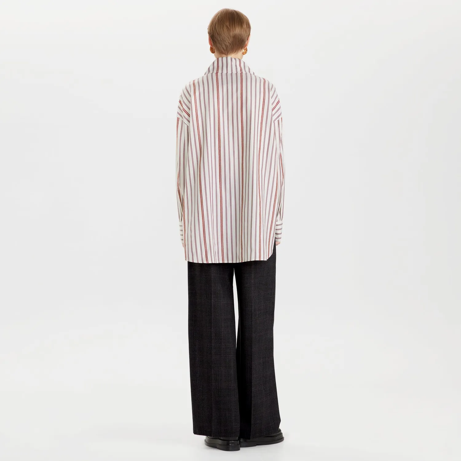 PORTS Striped Cotton camicia foulard righe cotone