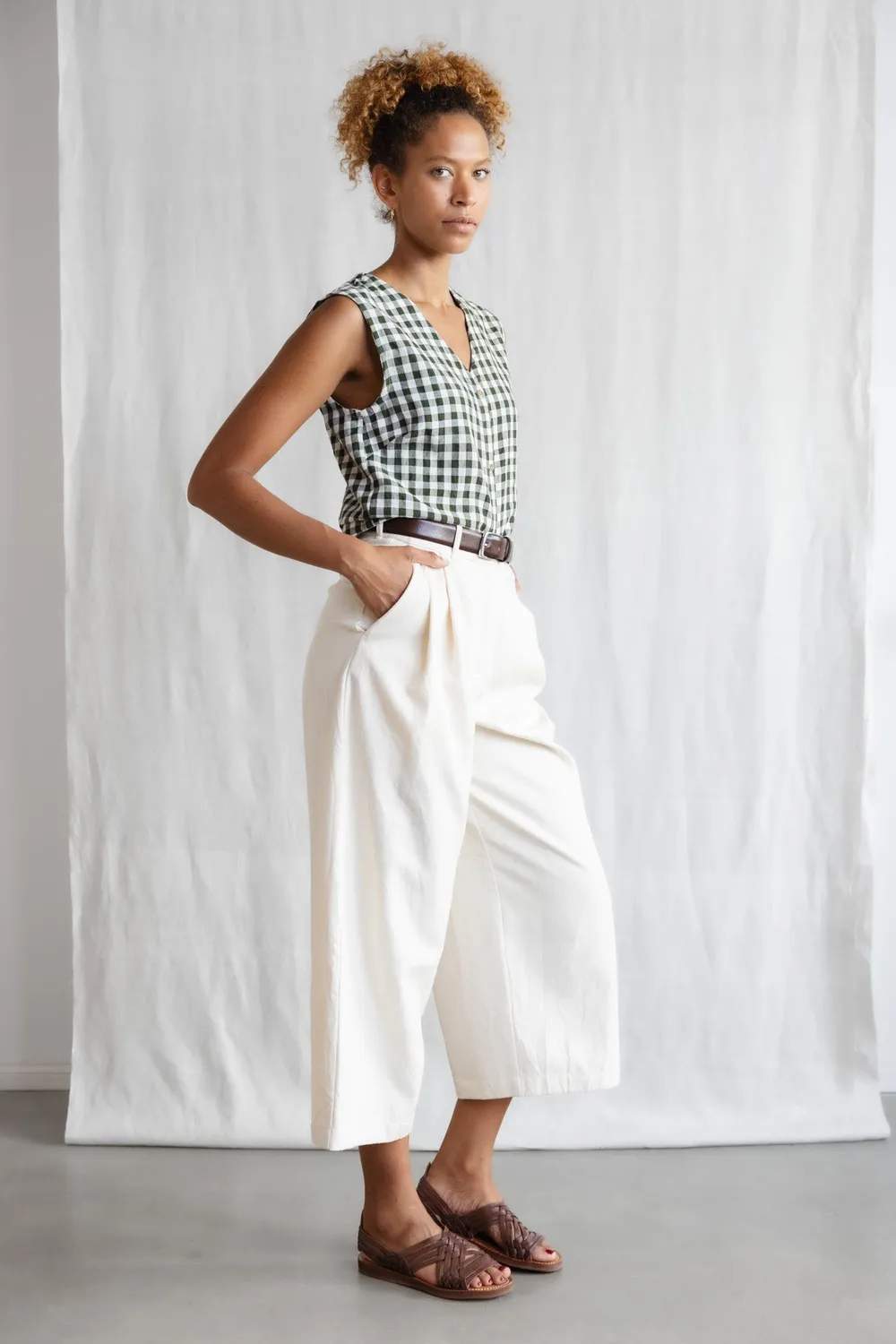 Jyoti Awasi culotte cotone ecru bio