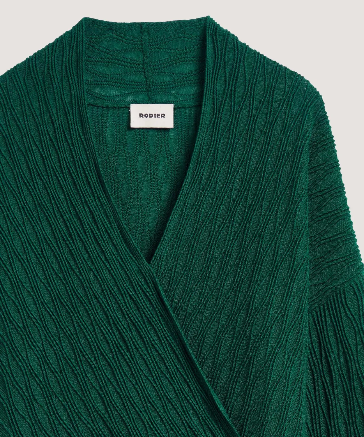 Rodier Maglia avvolgente lana merino verde inglese
