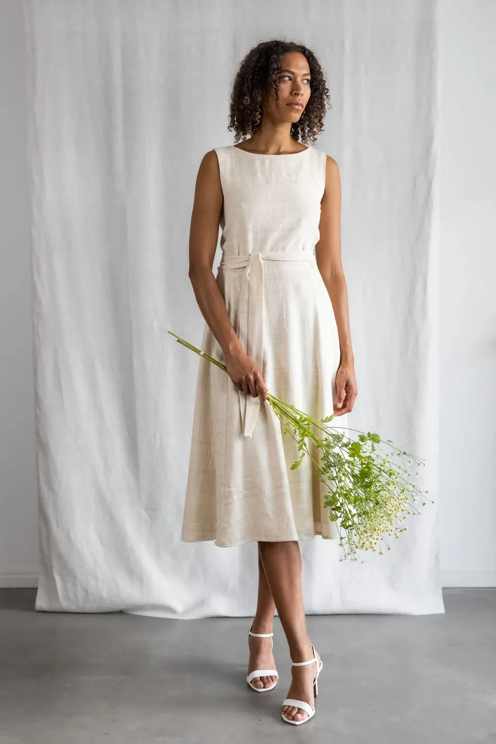 Jyoti Karishmi Cream White abito in seta