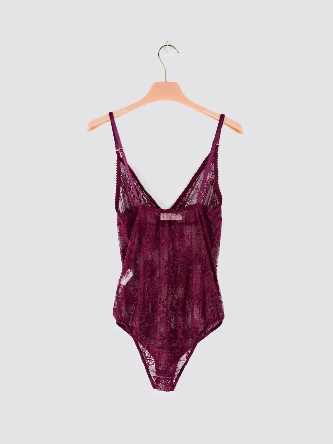 Vicolo Body Pizzo Spalline Sottili bordeaux regolabile