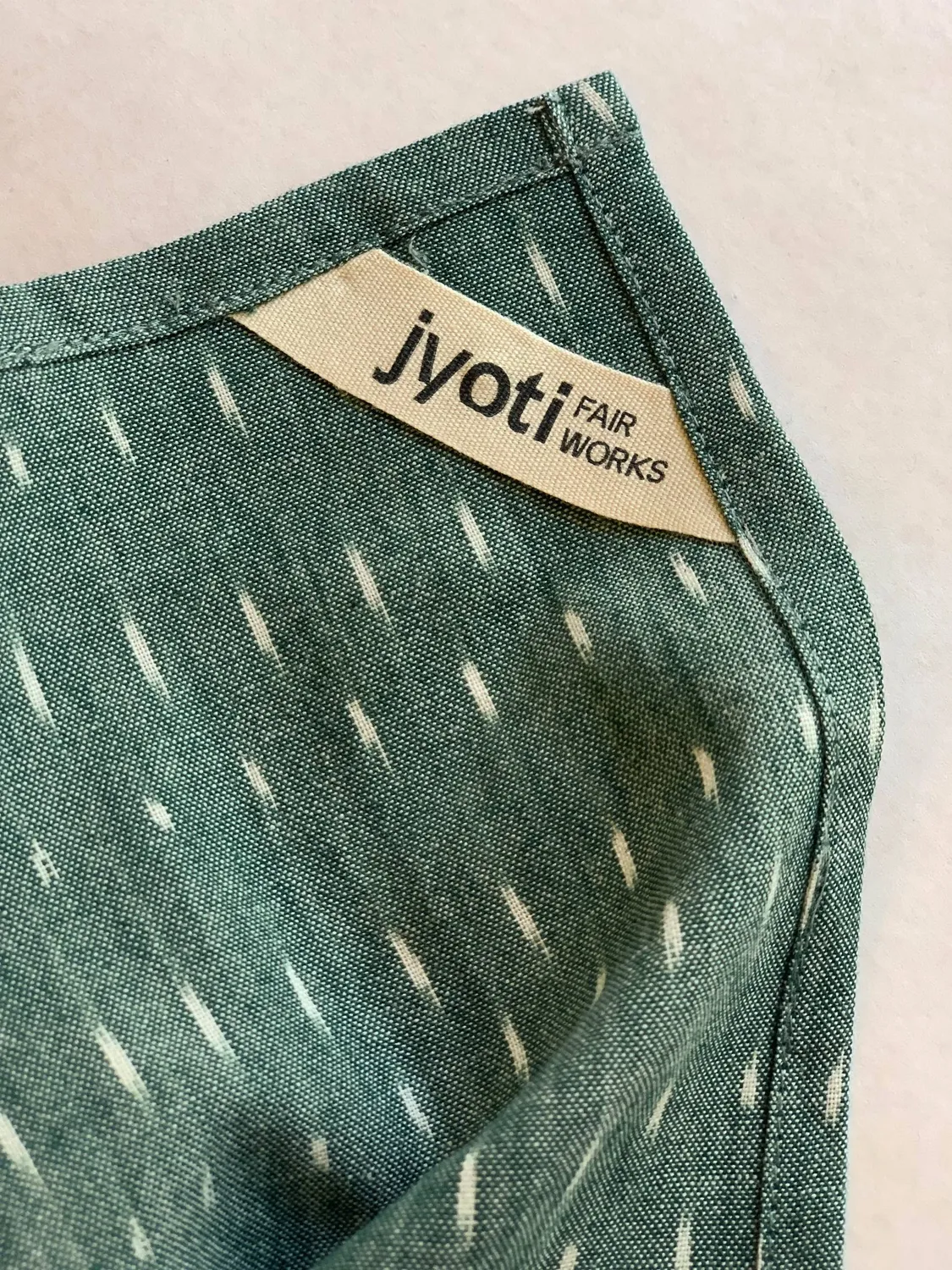 Jyoti Dupatta Ikat Sage foulard cotone leggero